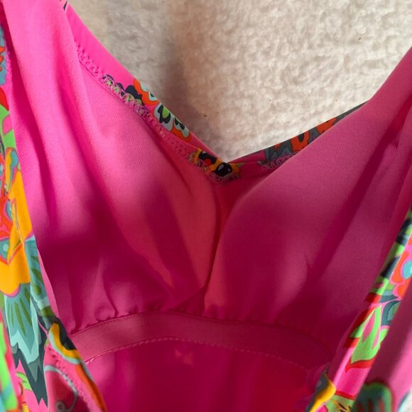 Jessica Simpson Womens Pink Rosies Bushes One-Piece Swimsuit Lip Gloss Small NWT - Picture 6 of 8